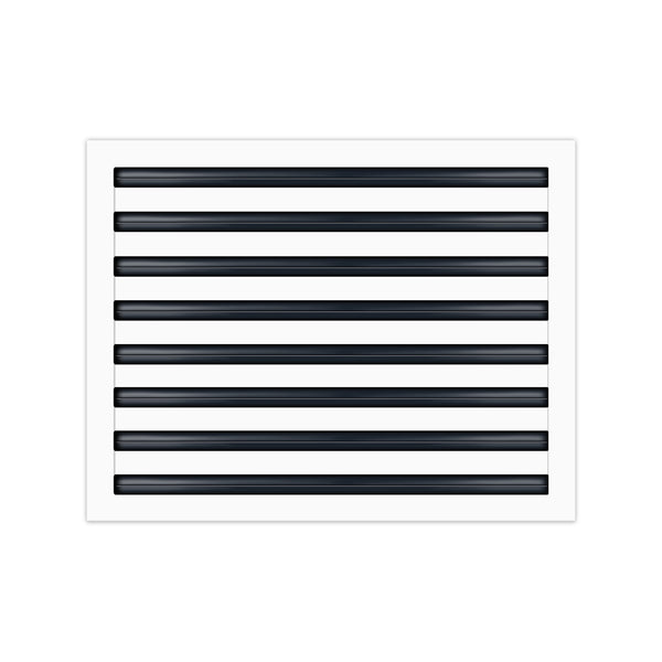 Front of 22x16 Modern Air Vent Cover White - 22x16 Standard Linear Slot Diffuser White - Texas Buildmart