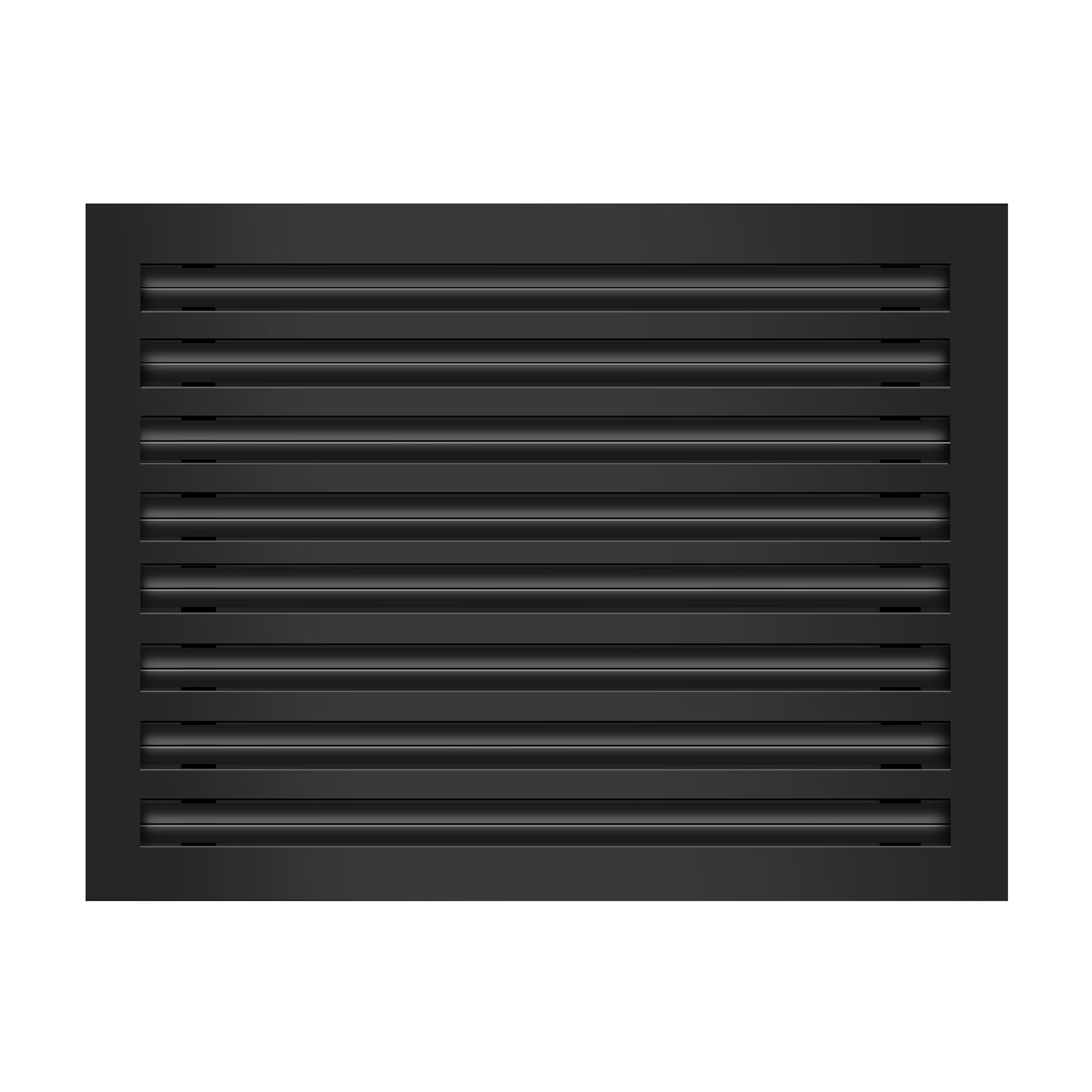 Front View of 22x16 Modern Air Vent Cover Black - 22x16 Standard Linear Slot Diffuser Black - Texas Buildmart