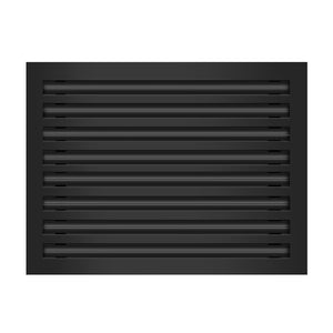 Front of 22x16 Modern Air Vent Cover Black - 22x16 Standard Linear Slot Diffuser Black - Texas Buildmart