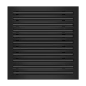 Front of 22x22 Modern Air Vent Cover Black - 22x22 Standard Linear Slot Diffuser Black - Texas Buildmart