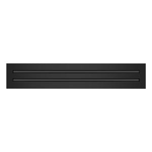 Front of 22x4 Modern Air Vent Cover Black - 22x4 Standard Linear Slot Diffuser Black - Texas Buildmart