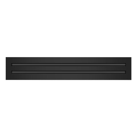 Front View of 22x4 Modern Air Vent Cover Black - 22x4 Standard Linear Slot Diffuser Black - Texas Buildmart