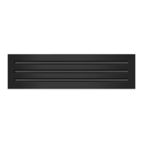 Front View of 22x6 Modern Air Vent Cover Black - 22x6 Standard Linear Slot Diffuser Black - Texas Buildmart
