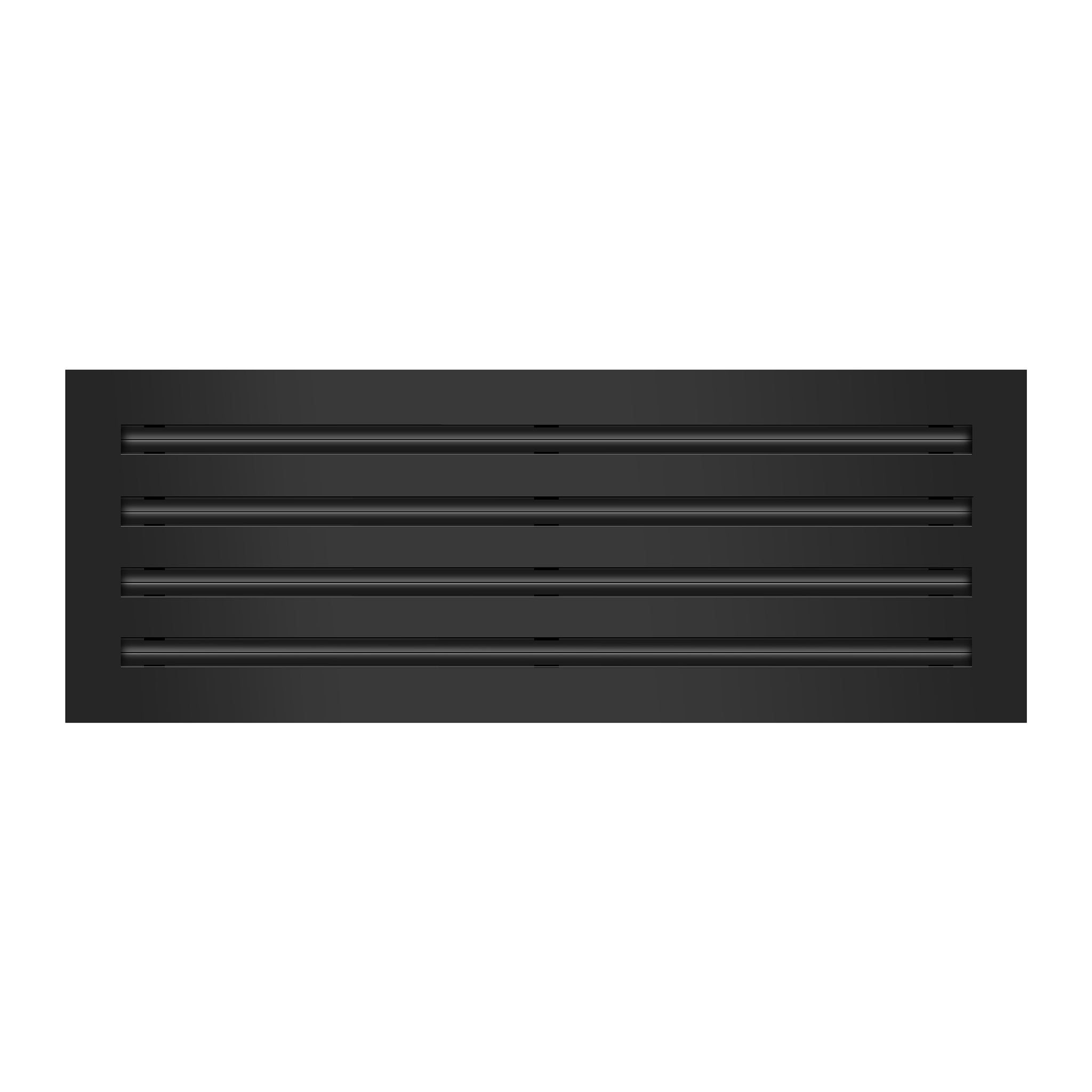 Front View of 22x8 Modern Air Vent Cover Black - 22x8 Standard Linear Slot Diffuser Black - Texas Buildmart