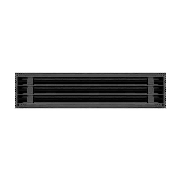 Back of 24 Inch 3 Slot Linear Air Vent Cover Black - 24 Inch 3 Slot Linear Diffuser Black - Texas Buildmart