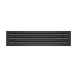 Front of 24 Inch 3 Slot Linear Air Vent Cover Black - 24 Inch 3 Slot Linear Diffuser Black - Texas Buildmart