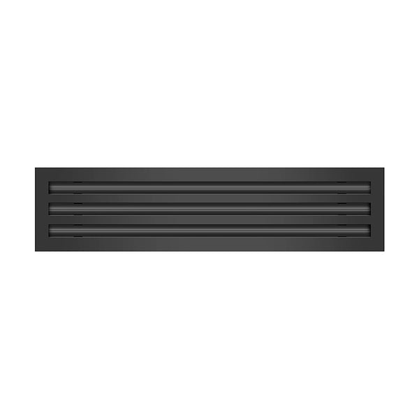 Front of 24 Inch 3 Slot Linear Air Vent Cover Black - 24 Inch 3 Slot Linear Diffuser Black - Texas Buildmart