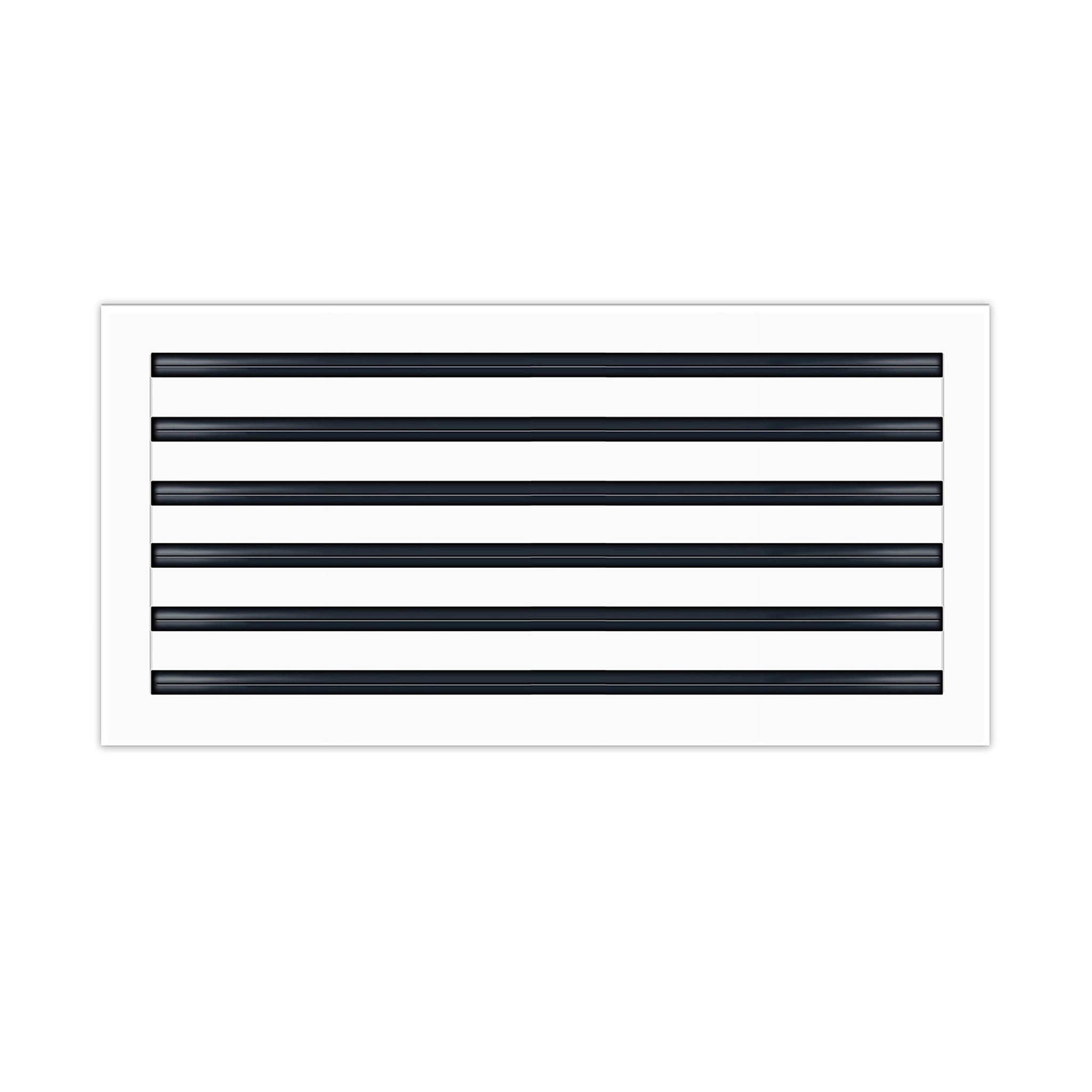Front of 24x12 Modern Air Vent Cover White - 24x12 Standard Linear Slot Diffuser White - Texas Buildmart