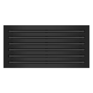 Front View of 24x12 Modern Air Vent Cover Black - 24x12 Standard Linear Slot Diffuser Black - Texas Buildmart