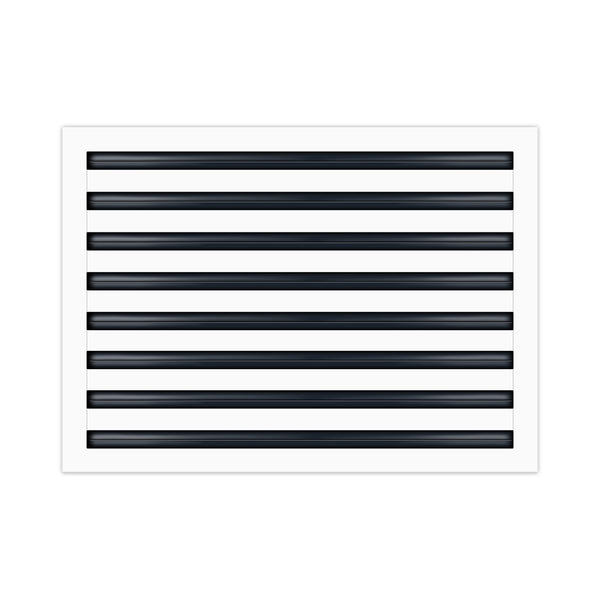 Front of 24x16 Modern Air Vent Cover White - 24x16 Standard Linear Slot Diffuser White - Texas Buildmart
