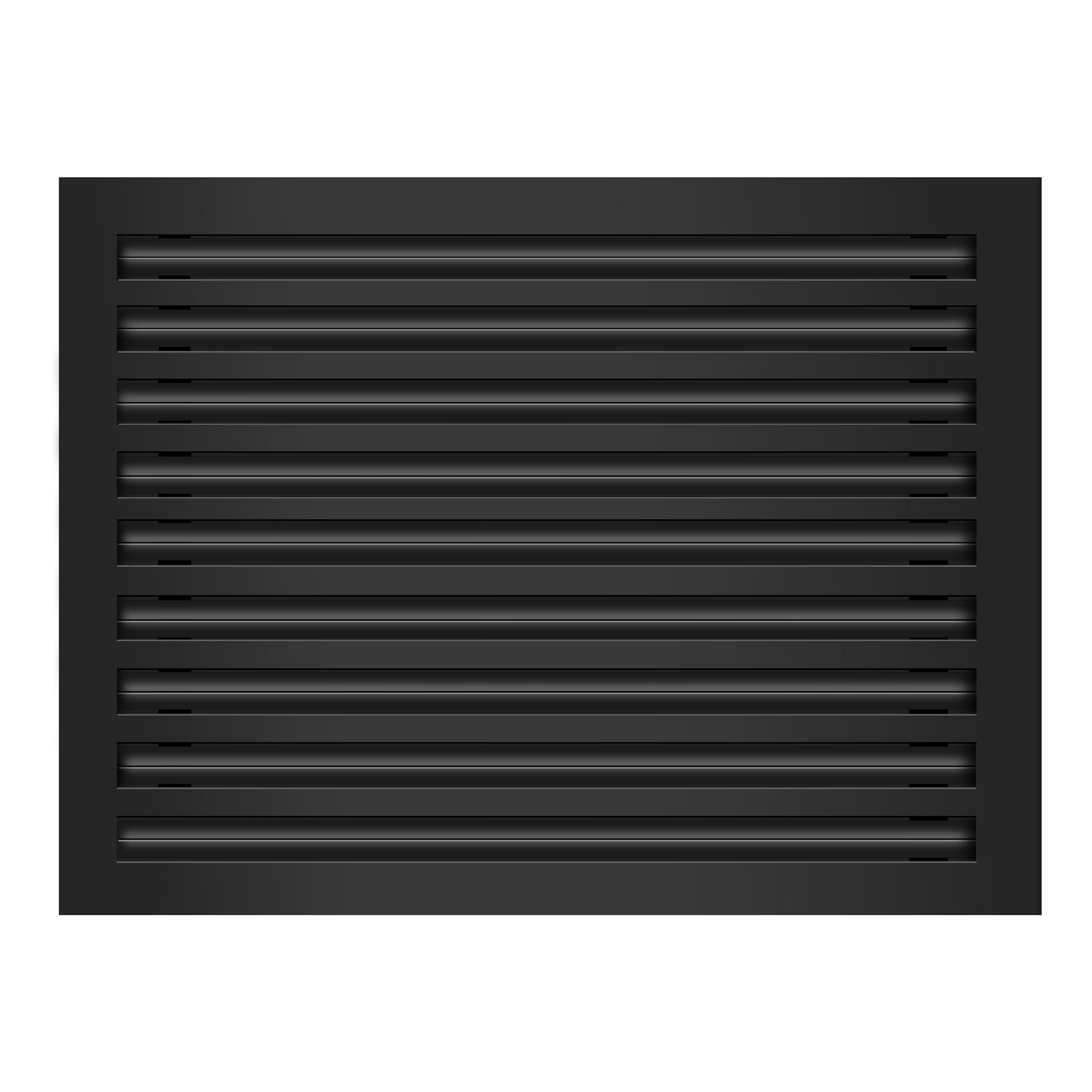 Front View of 24x18 Modern Air Vent Cover Black - 24x18 Standard Linear Slot Diffuser Black - Texas Buildmart