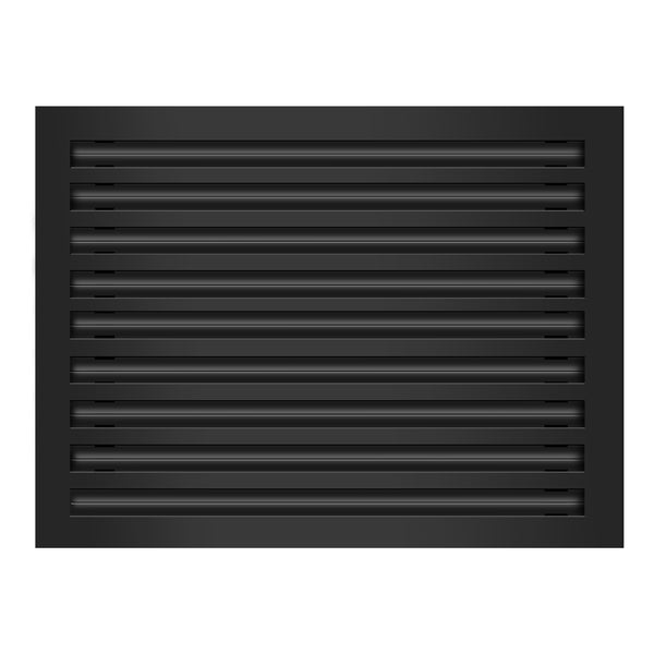 Front of 24x18 Modern Air Vent Cover Black - 24x18 Standard Linear Slot Diffuser Black - Texas Buildmart
