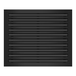 Front View of 24x20 Modern Air Vent Cover Black - 24x20 Standard Linear Slot Diffuser Black - Texas Buildmart