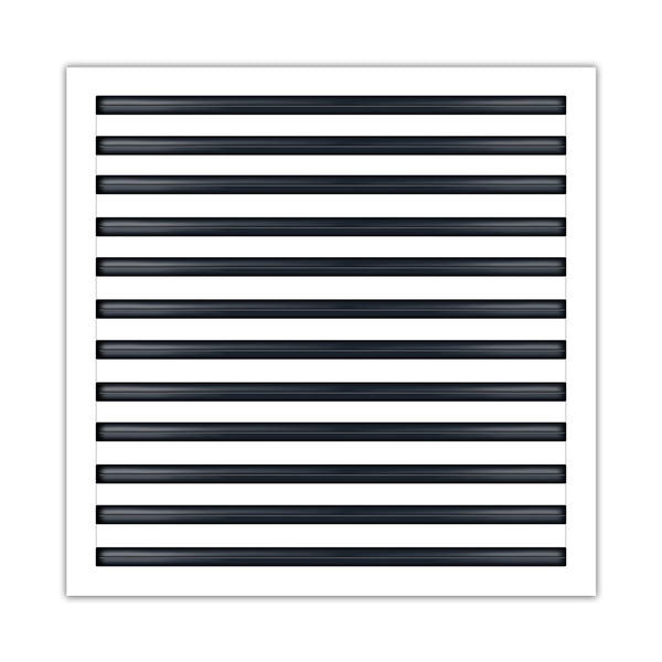 Front of 24x24 Modern Air Vent Cover White - 24x24 Standard Linear Slot Diffuser White - Texas Buildmart