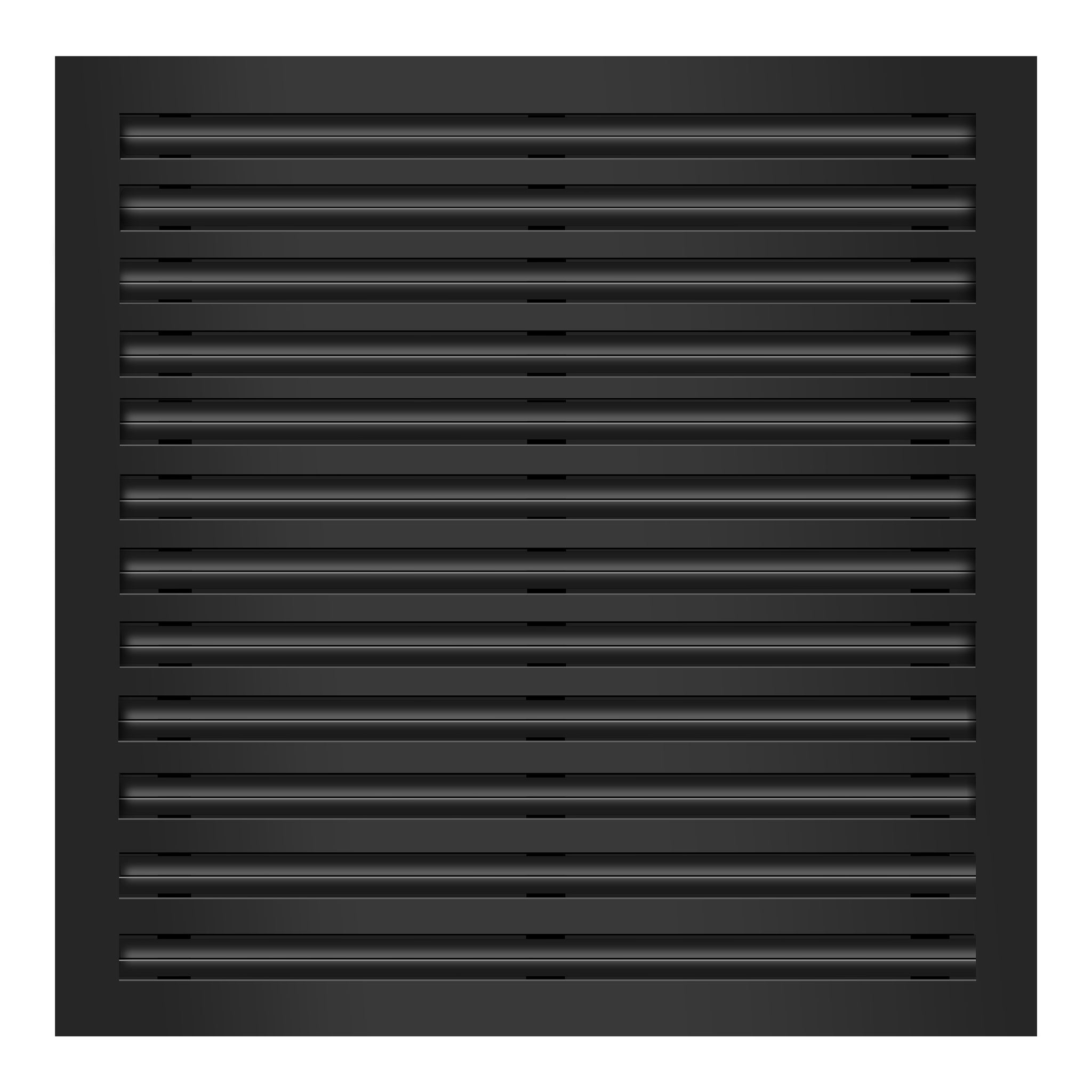 Front View of 24x24 Modern Air Vent Cover Black - 24x24 Standard Linear Slot Diffuser Black - Texas Buildmart