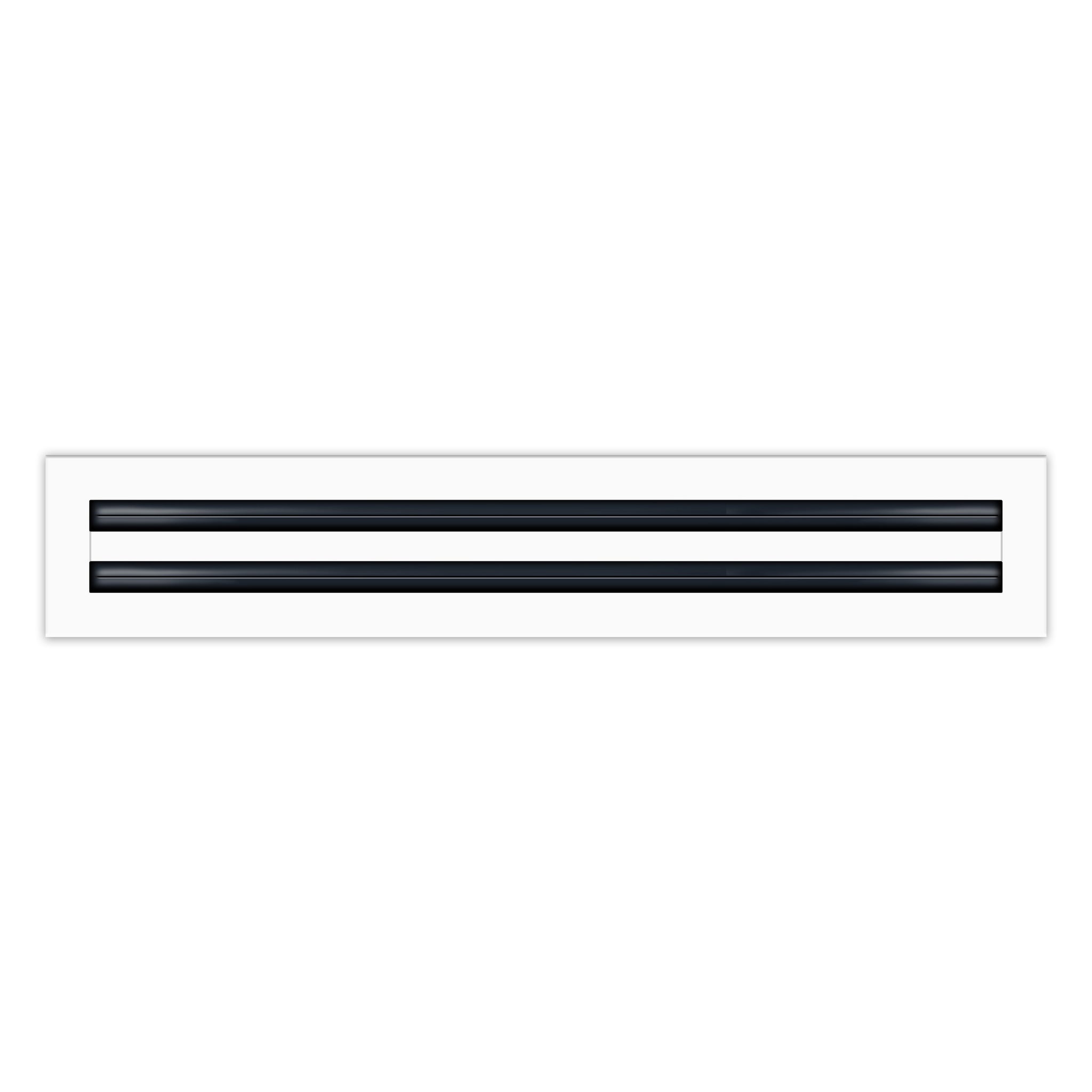 Front of 24x4 Modern Air Vent Cover White - 24x4 Standard Linear Slot Diffuser White - Texas Buildmart
