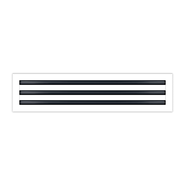 Front of 24x6 Modern Air Vent Cover White - 24x6 Standard Linear Slot Diffuser White - Texas Buildmart