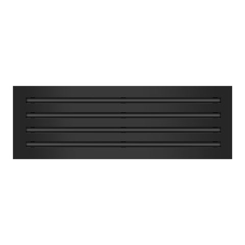 Front View of 24x8 Modern Air Vent Cover Black - 24x8 Standard Linear Slot Diffuser Black - Texas Buildmart