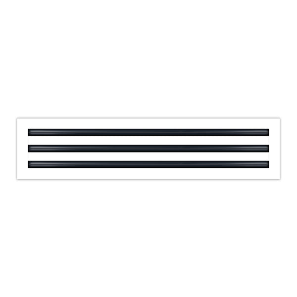 BUILDMART - 25x6 White Modern AC Vent Cover - Decorative Air Vent - Standard Linear Slot Diffuser - Register Grille for Ceiling, Walls & Floors - Texas Buildmart