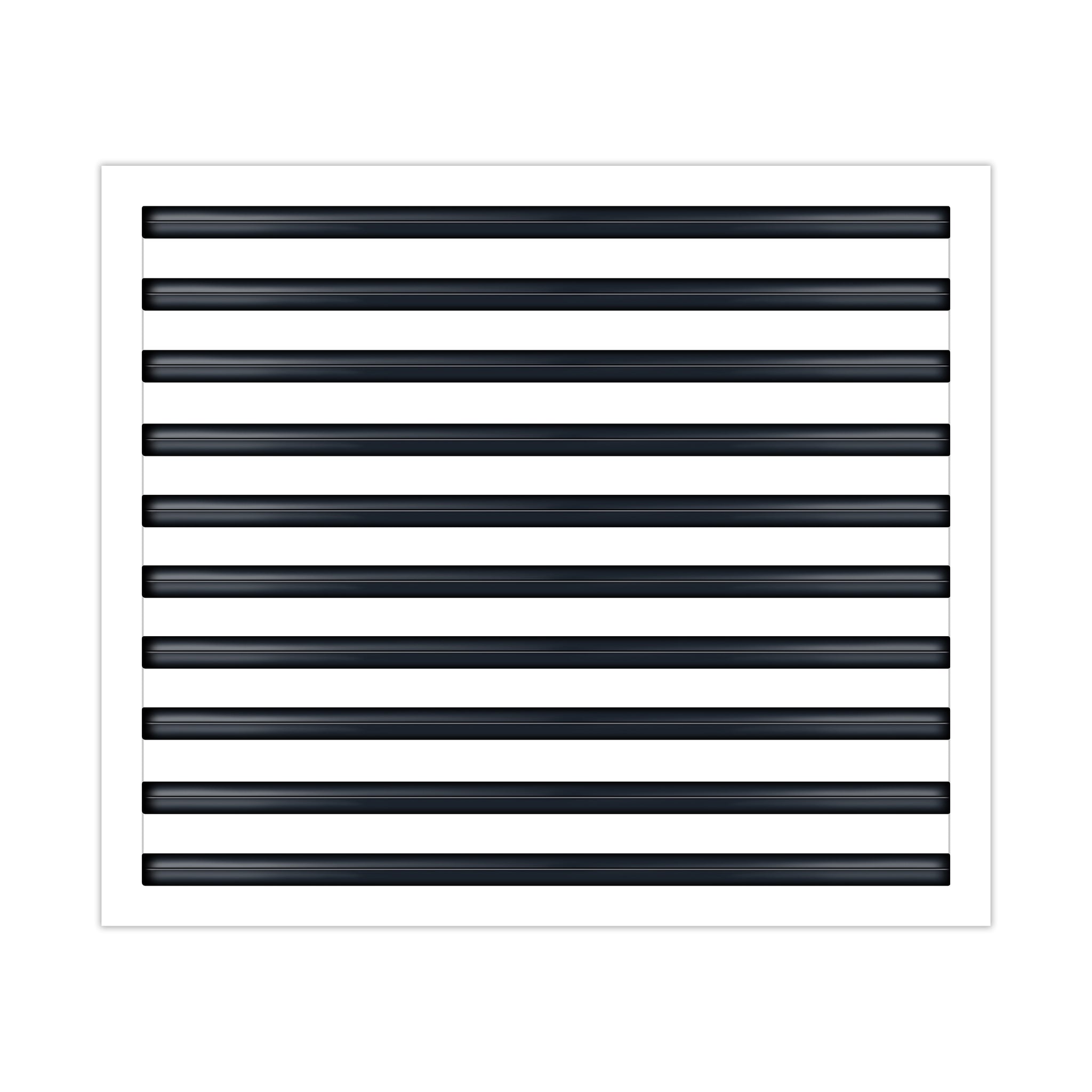 Front of 25x20 Modern Air Vent Cover White - 25x20 Standard Linear Slot Diffuser White - Texas Buildmart