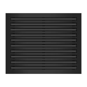 Front of 25x20 Modern Air Vent Cover Black - 25x20 Standard Linear Slot Diffuser Black - Texas Buildmart