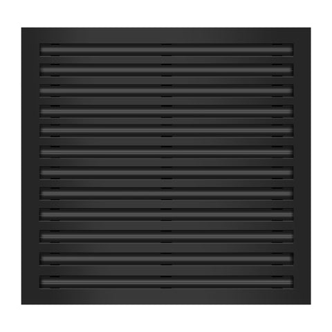 Front of 25x24 Modern Air Vent Cover Black - 25x24 Standard Linear Slot Diffuser Black - Texas Buildmart