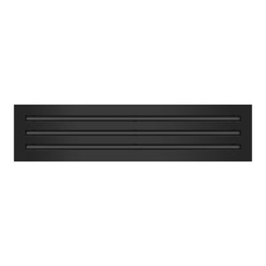 Front View of 25x6 Modern Air Vent Cover Black - 25x6 Standard Linear Slot Diffuser Black - Texas Buildmart