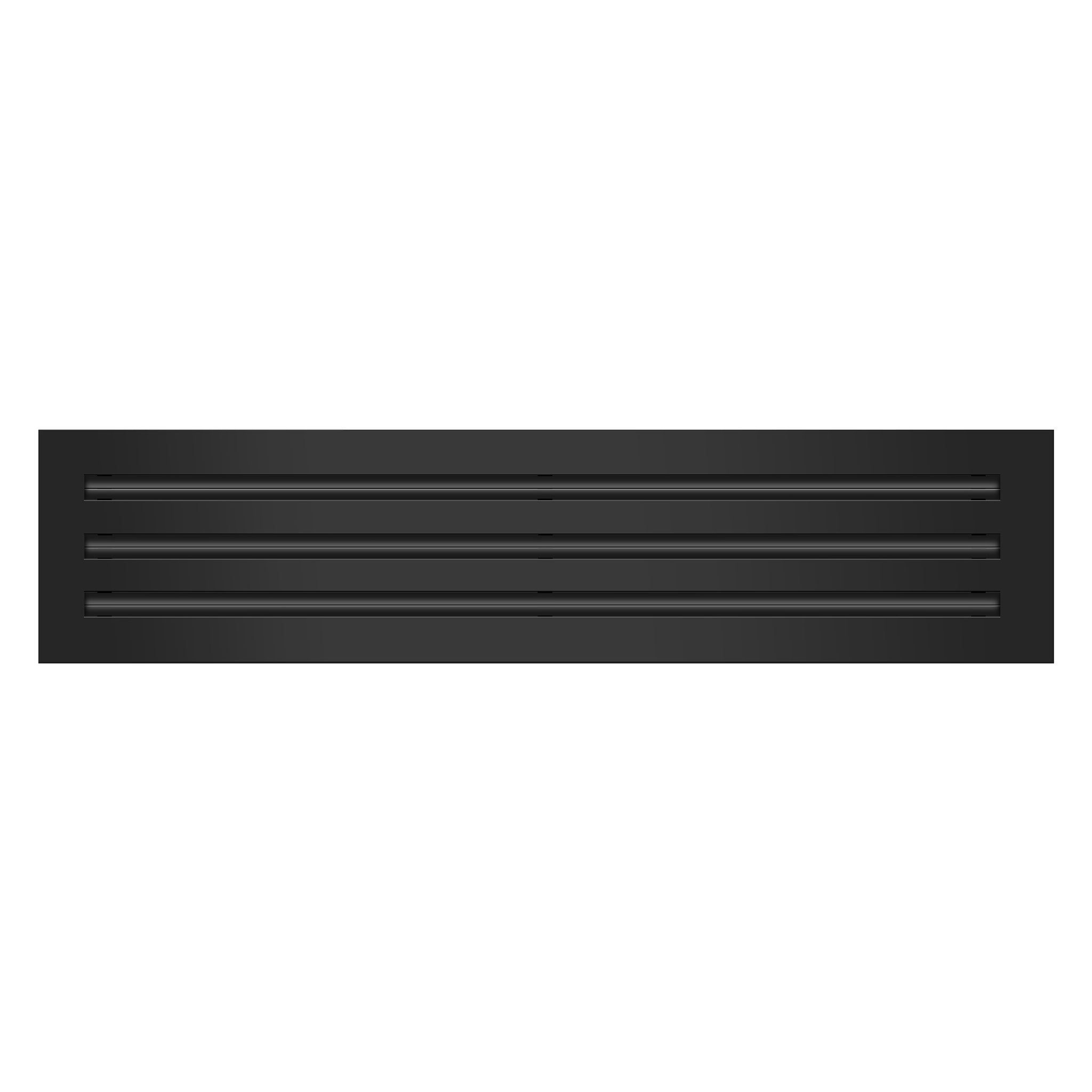 Front View of 26x6 Modern Air Vent Cover Black - 26x6 Standard Linear Slot Diffuser Black - Texas Buildmart