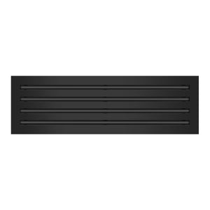 Front View of 26x8 Modern Air Vent Cover Black - 26x8 Standard Linear Slot Diffuser Black - Texas Buildmart