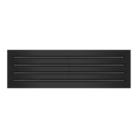 Front View of 26x8 Modern Air Vent Cover Black - 26x8 Standard Linear Slot Diffuser Black - Texas Buildmart