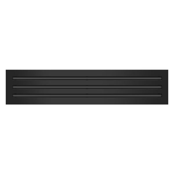Front of 28x6 Modern Air Vent Cover Black - 28x6 Standard Linear Slot Diffuser Black - Texas Buildmart