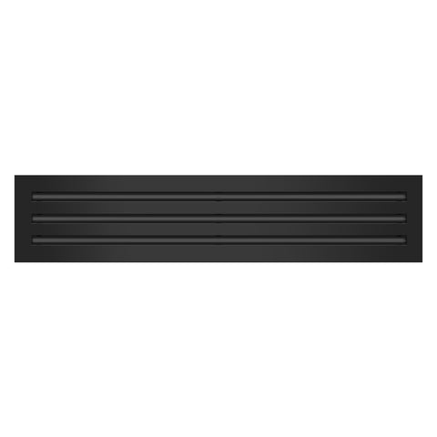 Front View of 28x6 Modern Air Vent Cover Black - 28x6 Standard Linear Slot Diffuser Black - Texas Buildmart