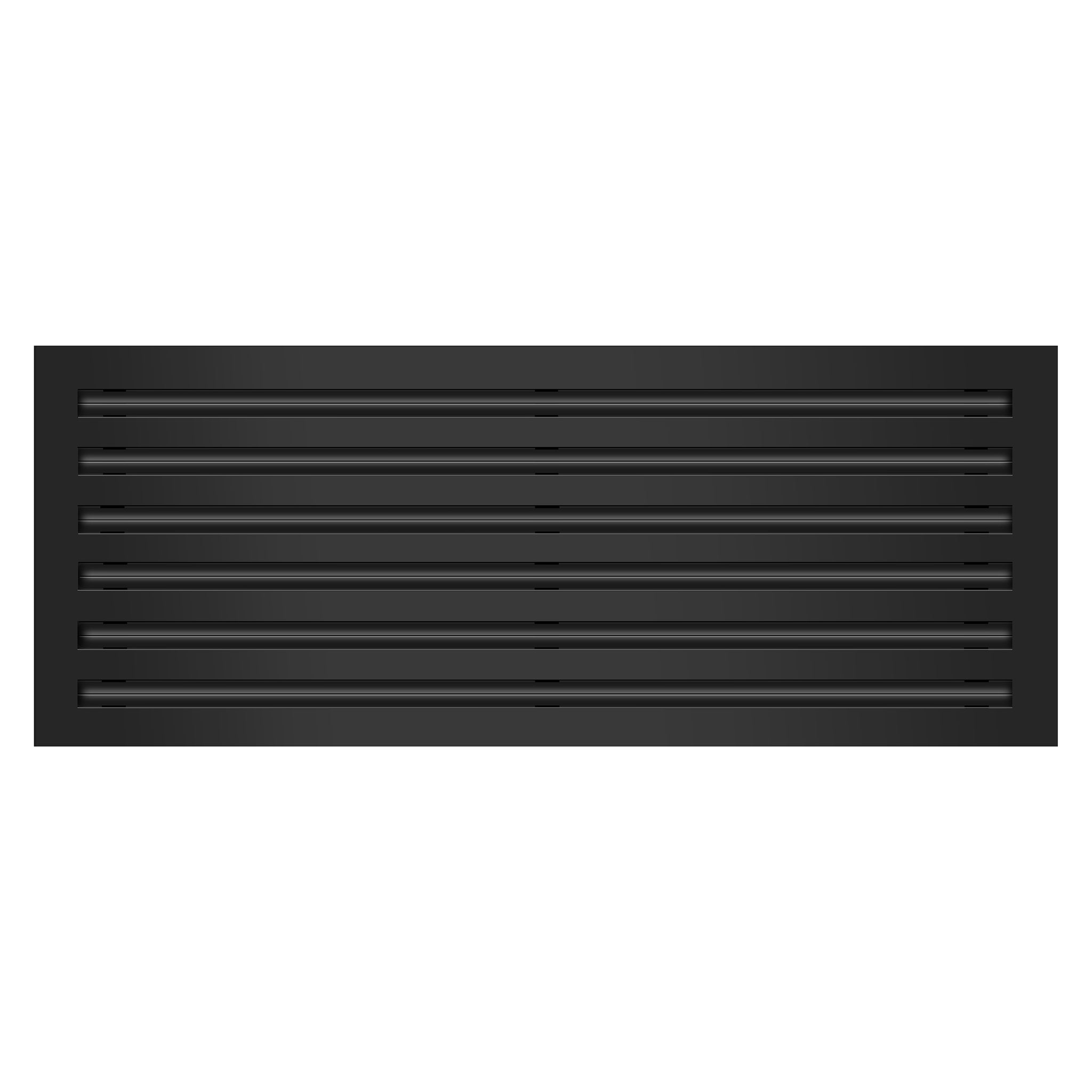Front View of 30x12 Modern Air Vent Cover Black - 30x12 Standard Linear Slot Diffuser Black - Texas Buildmart