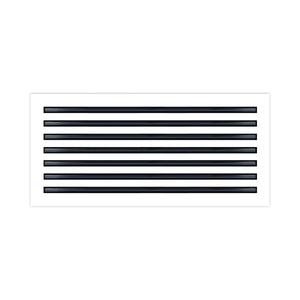 Front of 30x14 Modern Air Vent Cover White - 30x14 Standard Linear Slot Diffuser White - Texas Buildmart