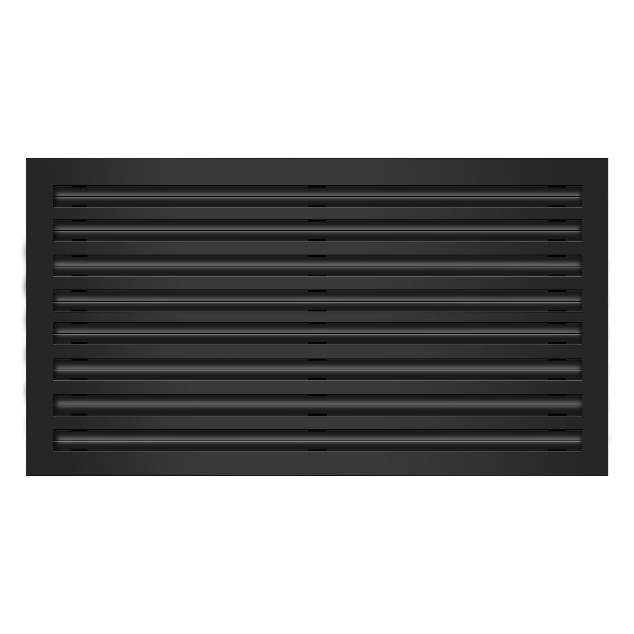 Front of 30x16 Modern Air Vent Cover Black - 30x16 Standard Linear Slot Diffuser Black - Texas Buildmart