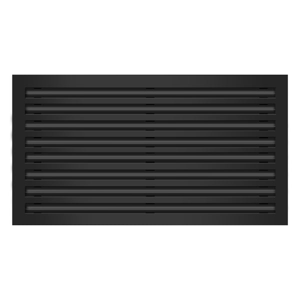 Front View of 30x16 Modern Air Vent Cover Black - 30x16 Standard Linear Slot Diffuser Black - Texas Buildmart