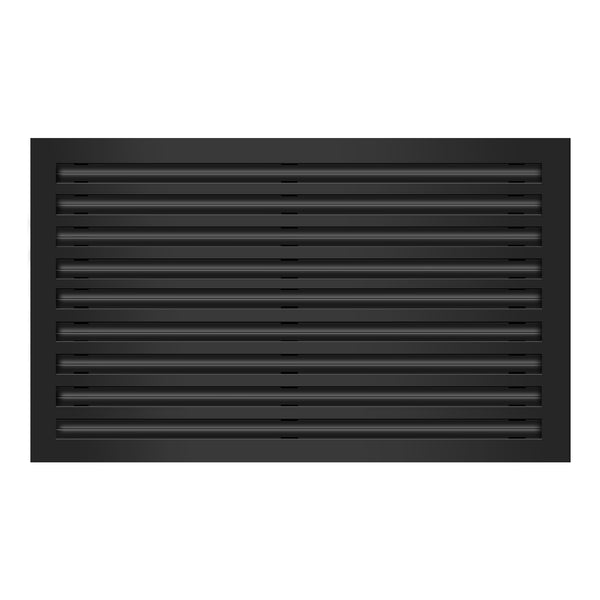 Front View of 30x18 Modern Air Vent Cover Black - 30x18 Standard Linear Slot Diffuser Black - Texas Buildmart