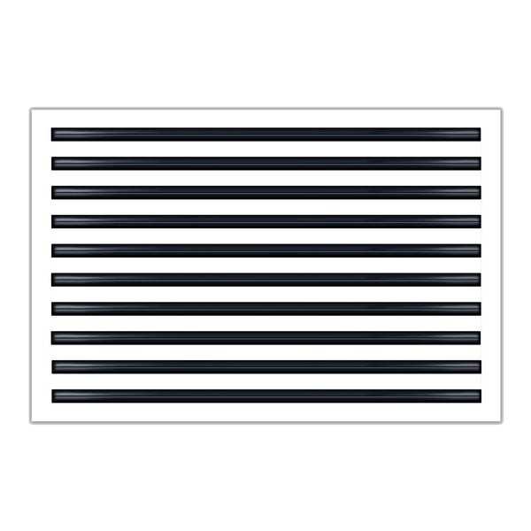 Front of 30x20 Modern Air Vent Cover White - 30x20 Standard Linear Slot Diffuser White - Texas Buildmart