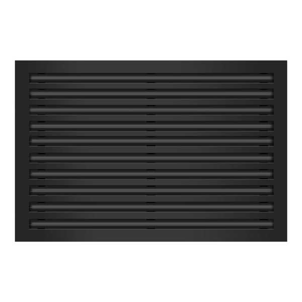 Front of 30x20 Modern Air Vent Cover Black - 30x20 Standard Linear Slot Diffuser Black - Texas Buildmart
