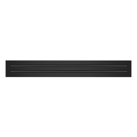 Front View of 30x4 Modern Air Vent Cover Black - 30x4 Standard Linear Slot Diffuser Black - Texas Buildmart