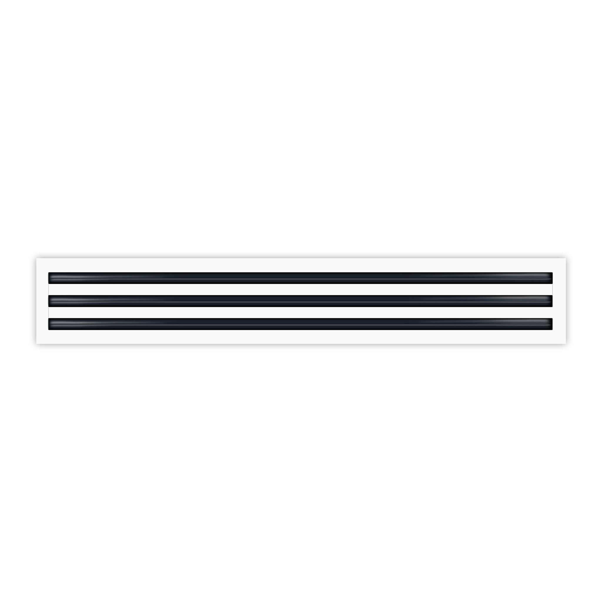 Front of 36 Inch 3 Slot Linear Air Vent Cover White - 36 Inch 3 Slot Linear Diffuser White - Texas Buildmart