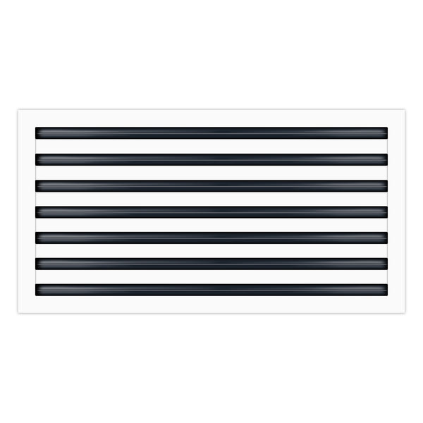 Front of 36x14 Modern Air Vent Cover White - 36x14 Standard Linear Slot Diffuser White - Texas Buildmart