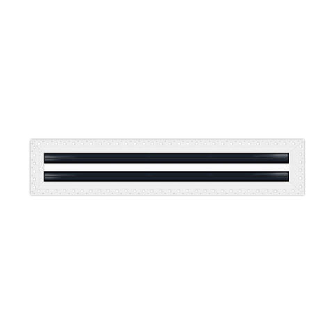 BUILDMART - 36" MUD-IN Linear Slot Diffuser - 2 Slot - Air Vent Cover - Drywall MUD IN White Air Vent - MUD Linear Slot Diffuser - Register Grille for Ceiling and Walls - Texas Buildmart