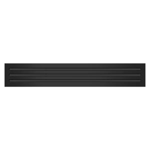 Front View of 36x6 Modern Air Vent Cover Black - 36x6 Standard Linear Slot Diffuser Black - Texas Buildmart