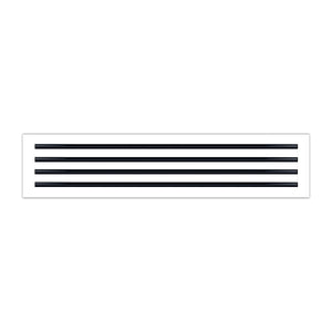 Front of 36x8 Modern Air Vent Cover White - 36x8 Standard Linear Slot Diffuser White - Texas Buildmart
