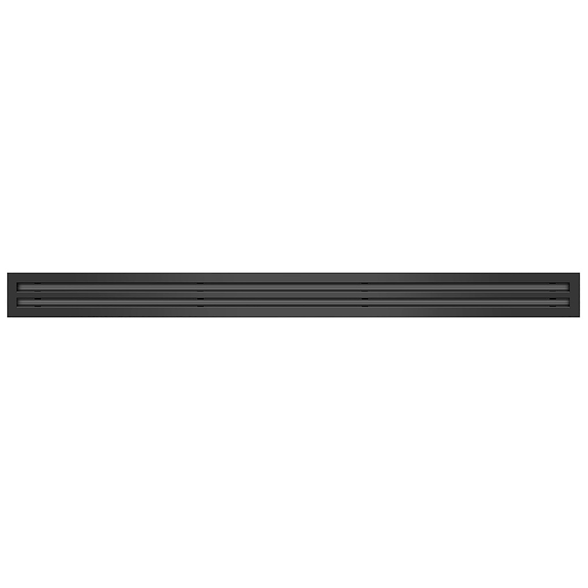 Front of 48 Inch 2 Slot Linear Air Vent Cover Black - 48 Inch 2 Slot Linear Diffuser Black - Texas Buildmart