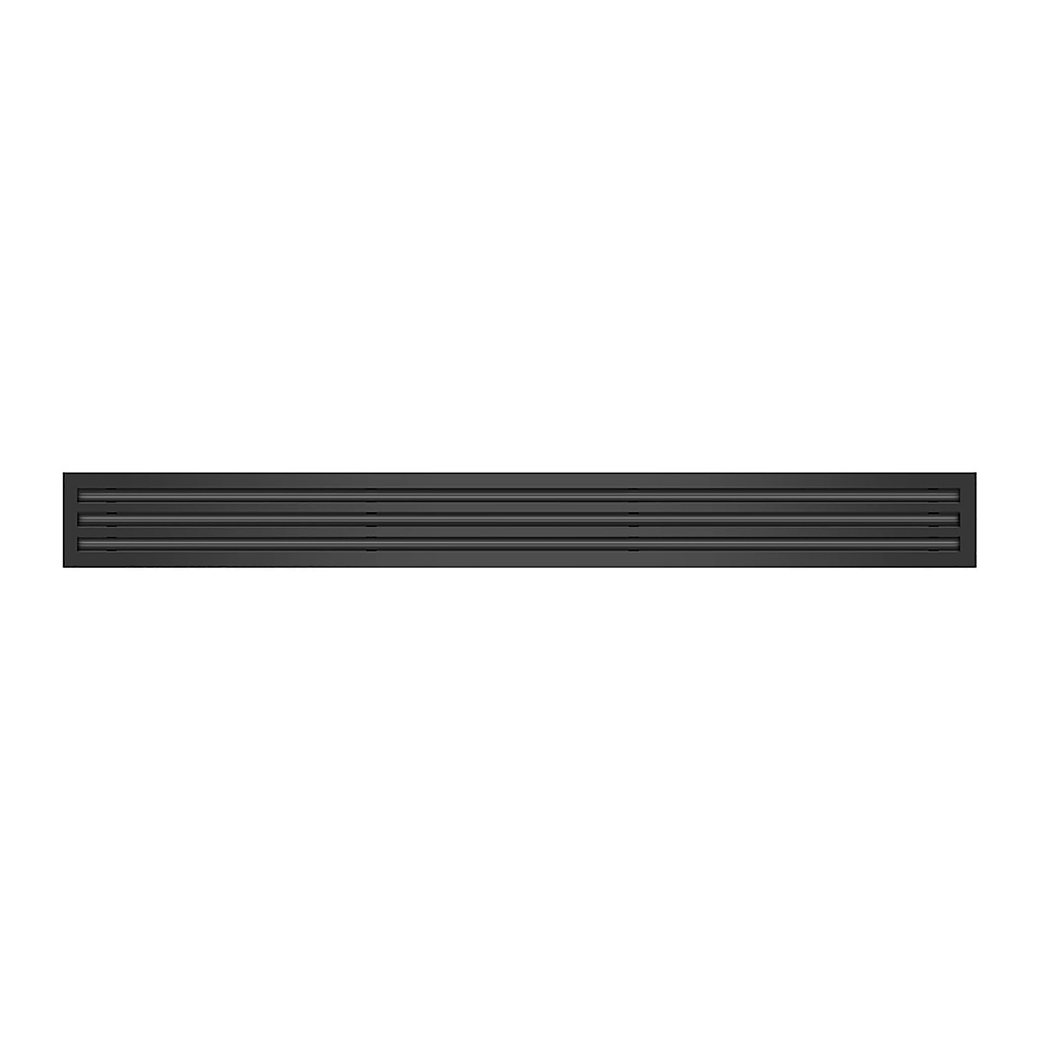 Front of 48 Inch 3 Slot Linear Air Vent Cover Black - 48 Inch 3 Slot Linear Diffuser Black - Texas Buildmart
