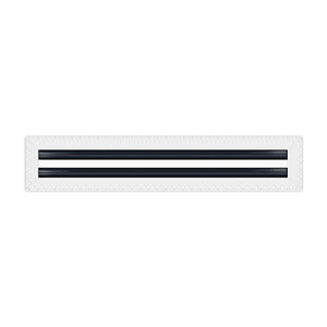 BUILDMART - 48" MUD-IN Linear Slot Diffuser - 2 Slot - Air Vent Cover - Drywall MUD IN White Air Vent - MUD Linear Slot Diffuser - Register Grille for Ceiling and Walls - Texas Buildmart