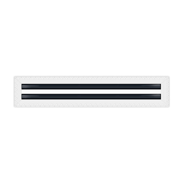 BUILDMART - 48-Inch MUD-IN Linear Slot Diffuser - 2 Slot - Air Vent Cover - Drywall MUD IN White Air Vent - MUD Linear Slot Diffuser - Register Grille for Ceiling and Walls - Texas Buildmart