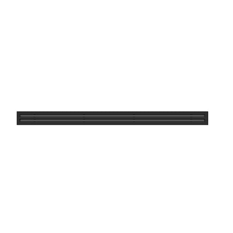 Front of 60 Inch 2 Slot Linear Air Vent Cover Black - 60 Inch 2 Slot Linear Diffuser Black - Texas Buildmart